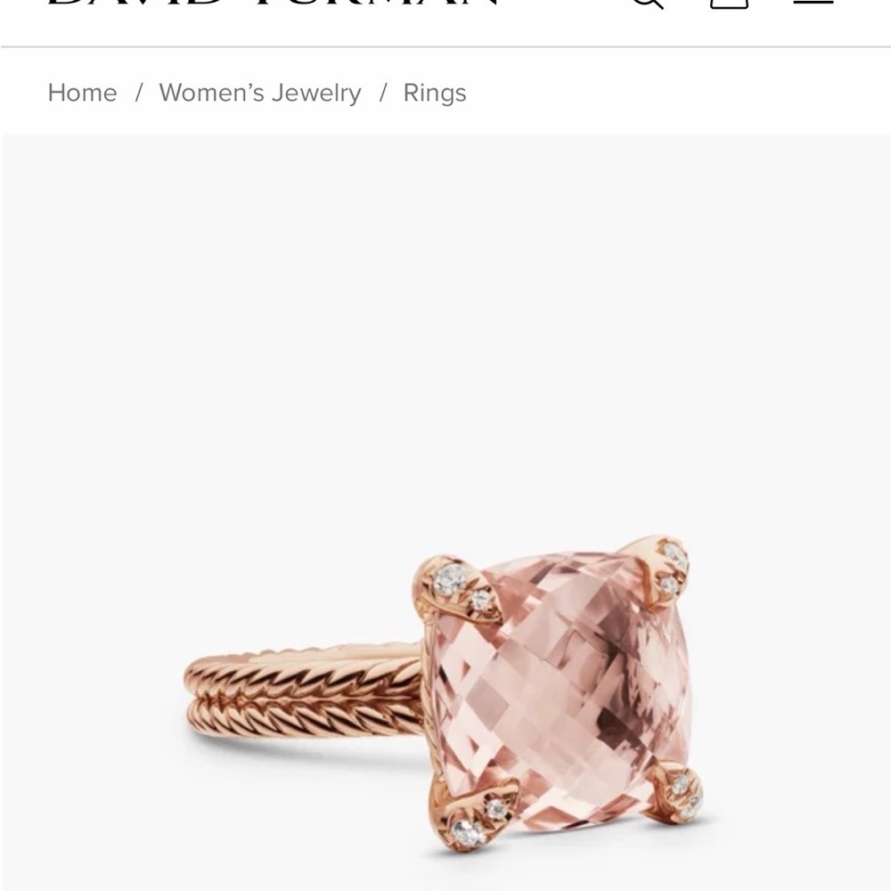 David Yurman Rose Gold Morganite Cable Ring